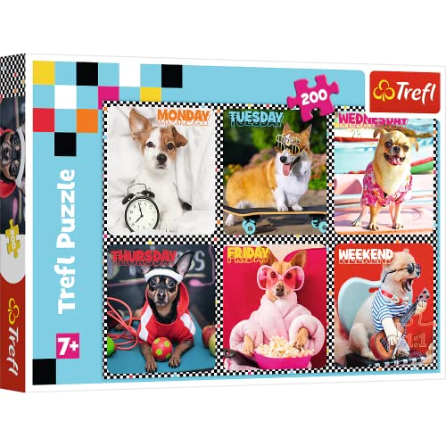 Trefl 13279 Fröhliche Hunde 200 Teile, für Kinder ab 7 Jahren Puzzle von Trefl