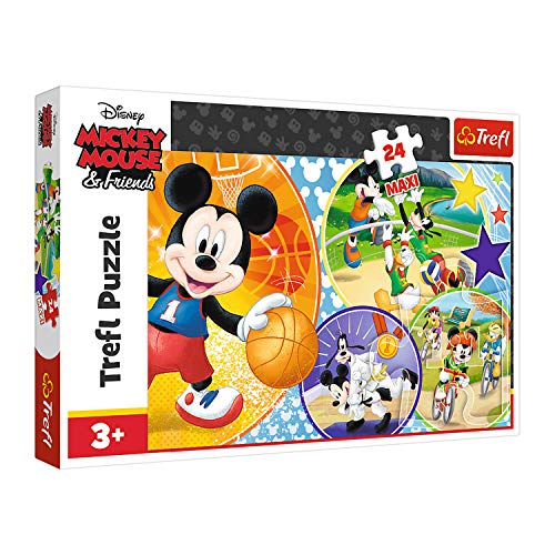 Trefl 14291 Zeit für Sport, Disney Mickey Mouse and Friends 24 Maxiteile, für Kinder ab 4 Jahren Puzzels, Farbig von Trefl