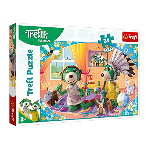 Trefl 14319 Lass Uns zusammen Spielen, Familie Treflik 24 Maxiteile, für Kinder ab 3 Jahren Puzzle, Mehrfarbig von Trefl