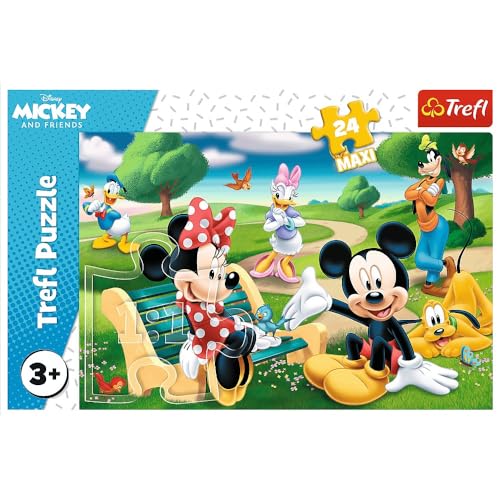 Trefl 916 14344 Micky Mouse unter Freunden EA 24 Maxiteile, Disney, für Kinder ab 3 Jahren 24pcs Maxi Mickey, Multicoloured von Trefl