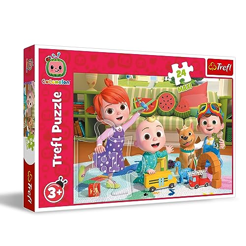 Trefl - Cocomelon, Bereit für EIN Abenteuer - Puzzle 24 Maxi - 24 Große Elemente, Buntes Puzzle mit Helden der Fernsehserie, Kreative Unterhaltung, Spiel für Kinder ab 3 Jahren von Trefl