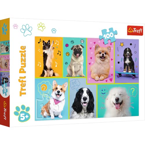Trefl 16421 In der Welt der Hunde 100 Teile, für Kinder ab 5 Jahren Puzzle von Trefl