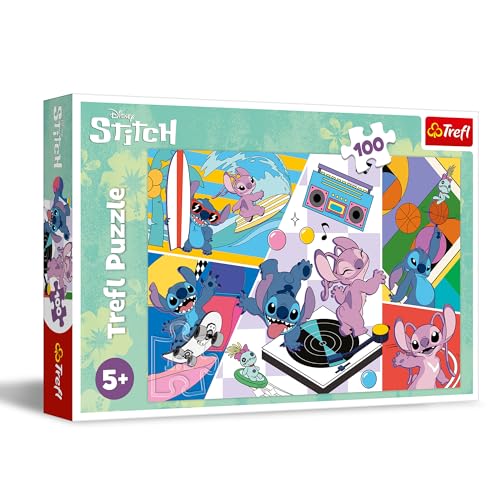 Trefl 16473 Lilo und Stich Memories Stitch 100 Elemente-Buntes Puzzle mit Helden der Fernsehserie, Kreative Unterhaltung, Spiel für Kinder ab 5 Jahren, Mehrfarbig von Trefl