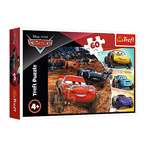 Trefl 17327 Lightning McQueen mit Freunden, Disney Cars 60 Teile, für Kinder ab 4 Jahren Puzzle von Trefl