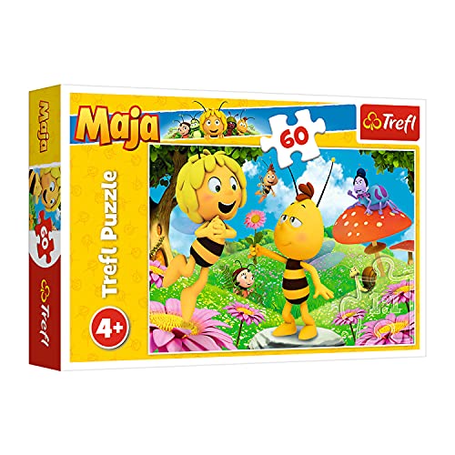 Trefl, Puzzle, Eine Blume für Maja, Maya the Bee, 60 Teile, für Kinder ab 4 Jahren von Trefl