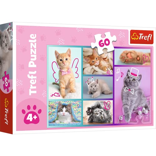 Trefl 17373 60 Elemente-Bunte Puzzles mit Tieren, Katzen, Collage, Kreative Unterhaltung, Spaß für Kinder ab 4 Jahren Kinderpuzzle, Niedliche Kätzchen Trefl 17373 60 Elemente-Bunte Puzzles mit Tieren, Katzen, Collage, Kreative Unterhaltung, Spaß für Kinder ab 4 Jahren Kinderpuzzle, Niedliche Kätzchen von Trefl