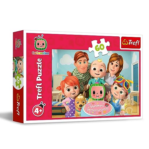 Trefl - Cocomelon, EIN Wunderbarer Tag! - Puzzle 60 Elemente - Buntes Puzzle mit Helden der Fernsehserie, Kreative Unterhaltung, Spiel für Kinder ab 4 Jahren von Trefl