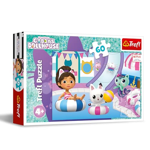 Trefl - Gabby's Dollhouse, Gabby im Schwimmbad - Puzzle 60 Elemente - Buntes Puzzle mit Helden der Fernsehserie, Kreative Unterhaltung, Spiel für Kinder ab 4 Jahren Trefl - Gabby's Dollhouse, Gabby im Schwimmbad - Puzzle 60 Elemente - Buntes Puzzle mit Helden der Fernsehserie, Kreative Unterhaltung, Spiel für Kinder ab 4 Jahren von Trefl