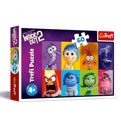 Trefl 17397 Inside Out 2, Emotionen erkennen 60 Teile-Buntes Puzzle mit Helden der Fernsehserie, Kreative Unterhaltung, Spiel für Kinder ab 4, Mehrfarben Trefl 17397 Inside Out 2, Emotionen erkennen 60 Teile-Buntes Puzzle mit Helden der Fernsehserie, Kreative Unterhaltung, Spiel für Kinder ab 4, Mehrfarben von Trefl