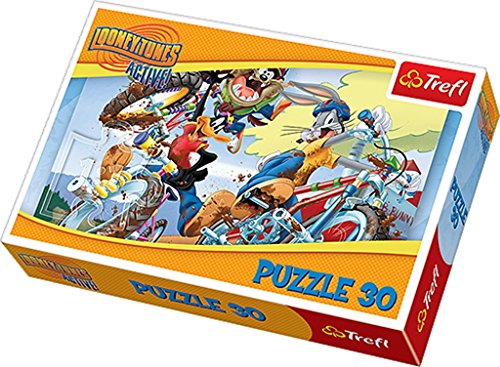 Trefl 18169 - Puzzle, Warner Looney Tunes, Fahrrad rennen, 30 Teile von Trefl
