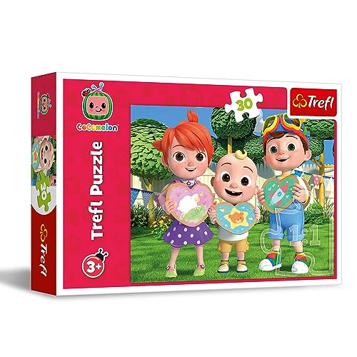 Trefl - Cocomelon, Spielen wir doch zusammen! - Puzzle 30 Elemente - Buntes Puzzle mit Helden der Fernsehserie, Kreative Unterhaltung, Spiel für Kinder ab 3 Jahren von Trefl