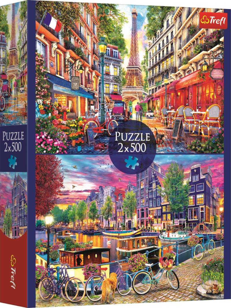 Trefl 2 Puzzles - European capitals 500 Teile Puzzle Trefl-37496 von Trefl