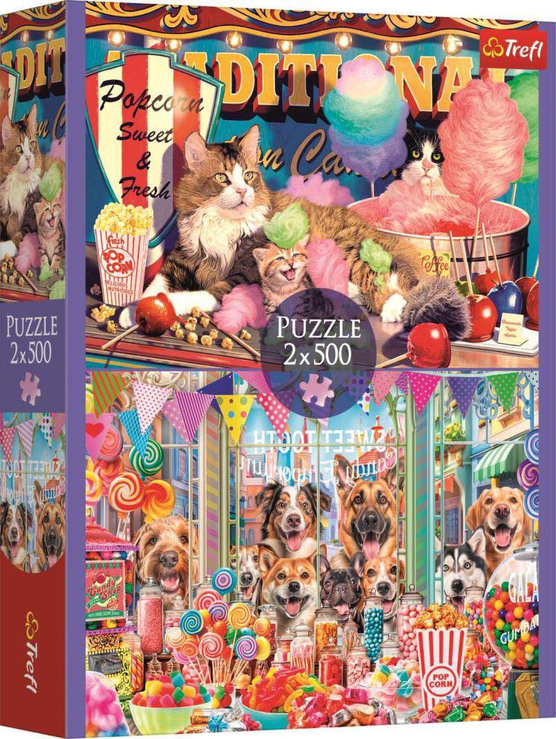 Trefl 2 Puzzles - Flauschige Freunde 500 Teile Puzzle Trefl-37495 von Trefl