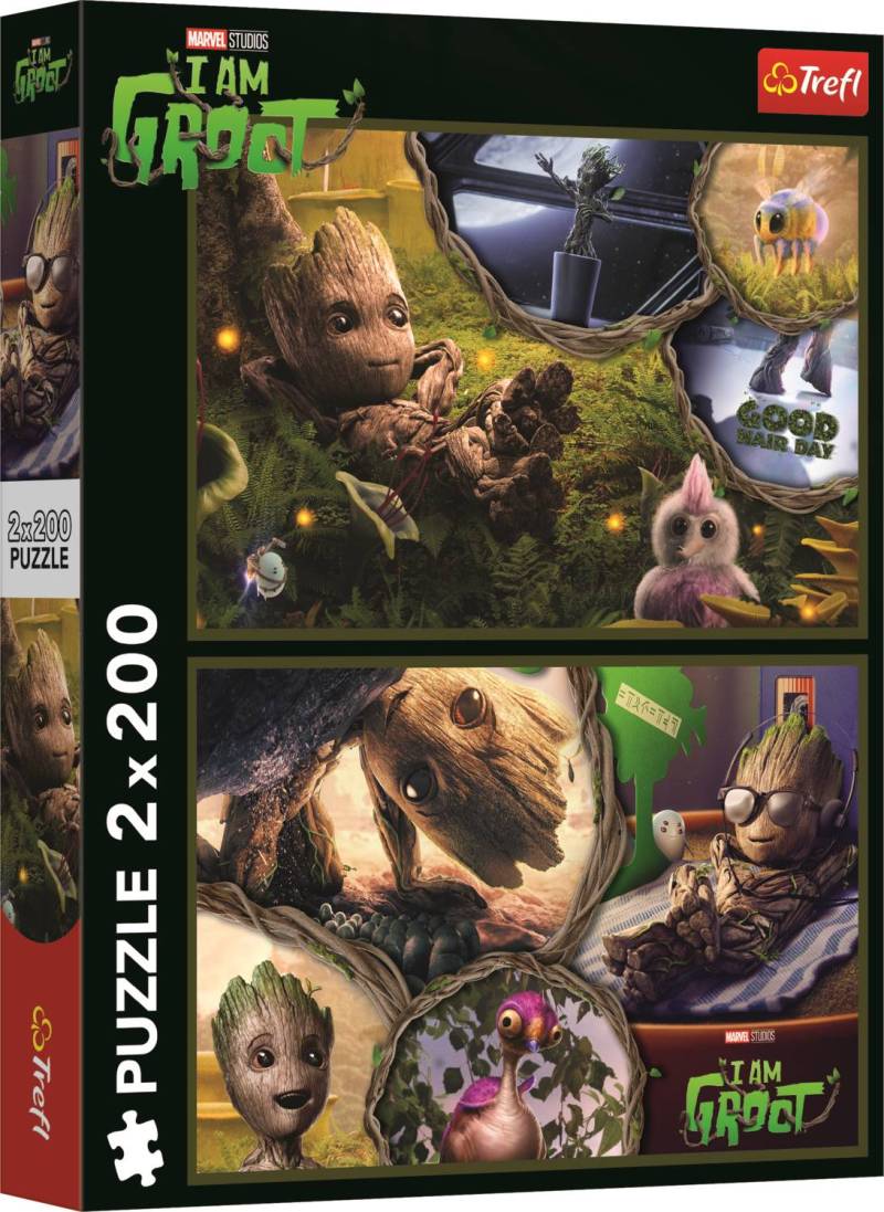 Trefl 2 Puzzles - Ich Bin Groot - Marvel Guardians Of The Galaxy 200 Teile Puzzle Trefl-13315 von Trefl