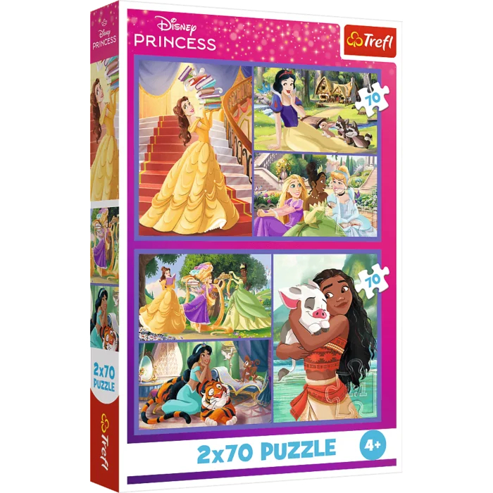 Trefl 2 Puzzles - Märchentage - Disney Princess 70 Teile Puzzle Trefl-34440 von Trefl