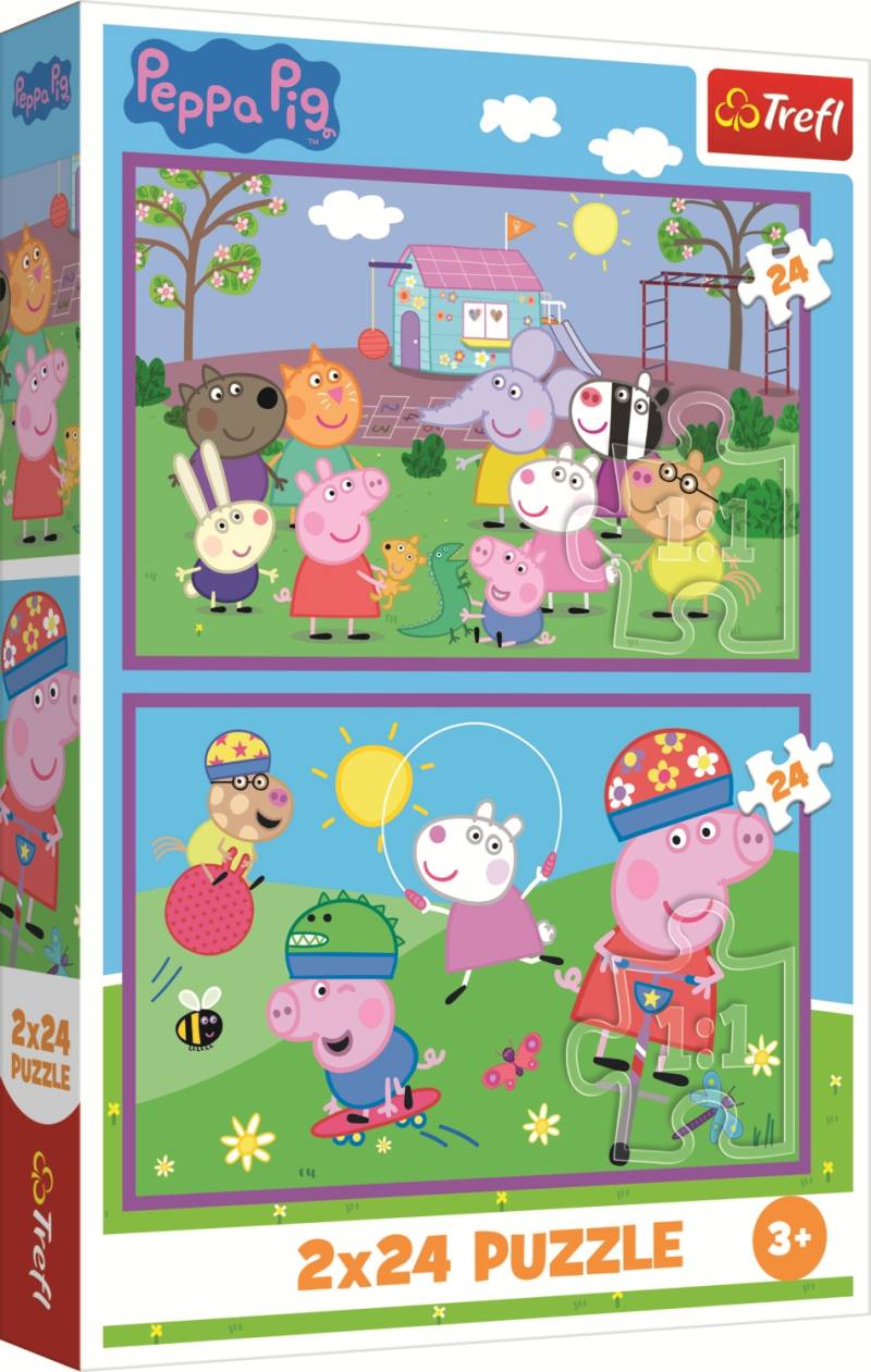 Trefl 2 Puzzles - Peppa Auf Dem Spielplatz 24 Teile Puzzle Trefl-34435 von Trefl