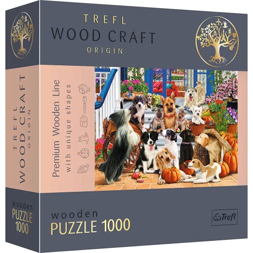 Trefl 20149 erwachsene-1000 Teile, Wood Craft, unregelmäßige Formen, 100 Tierfiguren, hochwertiges modernes, DIY, für Erwachsene und Kinder ab 12 Jahren,holzpuzzle, Hundefreundschaft Puzzle, 1000 von Trefl
