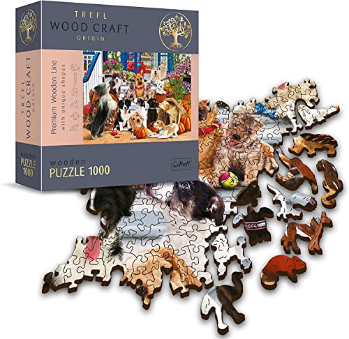 Trefl 20149 erwachsene-1000 Teile, Wood Craft, unregelmäßige Formen, 100 Tierfiguren, hochwertiges modernes, DIY, für Erwachsene und Kinder ab 12 Jahren,holzpuzzle, Hundefreundschaft Puzzle, 1000 von Trefl