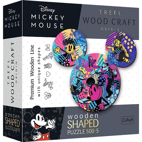Holz Puzzle Sonderform 500 + 5 - Mickey Mouse von Trefl