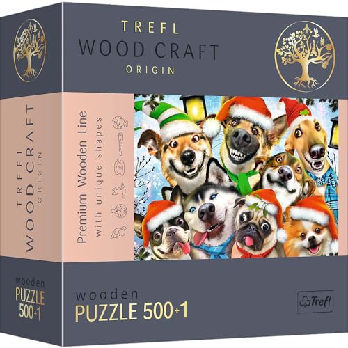 Trefl - Holzpuzzle: Weihnachtshunde - 500+1 Teile, Wood Craft, Holzbastelei, unregelmäßige Formen, 50 Weihnachtsfiguren, modernes Premium-Puzzle, DIY, Spaß für Erwachsene, holzpuzzle Erwachsene Trefl - Holzpuzzle: Weihnachtshunde - 500+1 Teile, Wood Craft, Holzbastelei, unregelmäßige Formen, 50 Weihnachtsfiguren, modernes Premium-Puzzle, DIY, Spaß für Erwachsene, holzpuzzle Erwachsene von Trefl