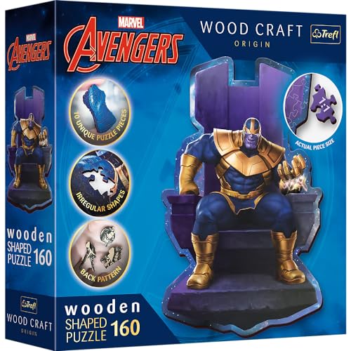 Trefl 20184 Woodcraft Marvel Avengers Konturenpuzzle aus Holz, Mehrfarbig von Trefl