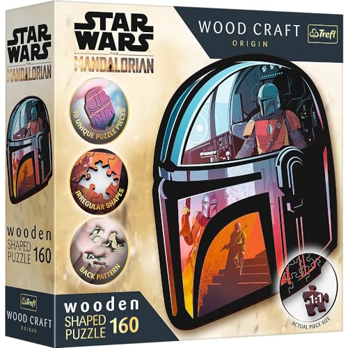 Trefl 20186 Woodcraft Star Wars The Mandalorian Konturenpuzzle aus Holz, Mehrfarbig von Trefl