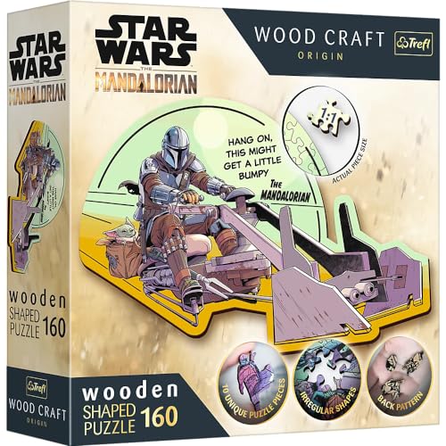 Trefl 20187 Woodcraft Star Wars The Mandalorian Konturenpuzzle aus Holz, Mehrfarbig von Trefl