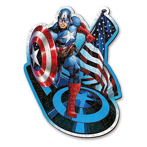 Trefl – Konturenpuzzle aus Holz: Marvel Avengers, Furchtloser Kapitän Amerika – 160 Stücke, Wood Craft, Unregelmäßige Formen, 10 Figuren, Premium Puzzlespiel, für Erwachsene und Kinder ab 9 Jahren Trefl – Konturenpuzzle aus Holz: Marvel Avengers, Furchtloser Kapitän Amerika – 160 Stücke, Wood Craft, Unregelmäßige Formen, 10 Figuren, Premium Puzzlespiel, für Erwachsene und Kinder ab 9 Jahren von Trefl