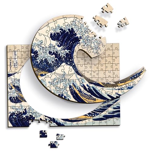Trefl 20250 Die große Welle vor Kanagawa, Hokusai Katsushika-Künstlerisches Wooden Puzzle, Berühmte Bilder, Bekannte Künstler, Kreative Unterhaltung für Erwachsene und Kinder ab 9 Jahren, Mehrfarbig von Trefl
