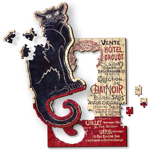 Trefl 20254 Die Schwarze Katze, Théophile Alexandre Steinlen-Künstlerisches Wooden Puzzle, Berühmte Bilder, Bekannte Künstler, Kreative Unterhaltung für Erwachsene und Kinder ab 9 Jahren, Mehrfarbig von Trefl