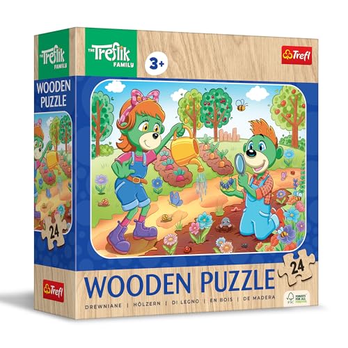 Trefl 20263 Trefliki Familie Holzpuzzle: The Family, Lernen Treflik kennen-24 Elemente, Wooden Puzzle, gerundete Kanten, Dekoratives Muster auf der Rückseite, für Kinder ab 3 Jahren, Mehrfarbig Trefl 20263 Trefliki Familie Holzpuzzle: The Family, Lernen Treflik kennen-24 Elemente, Wooden Puzzle, gerundete Kanten, Dekoratives Muster auf der Rückseite, für Kinder ab 3 Jahren, Mehrfarbig von Trefl