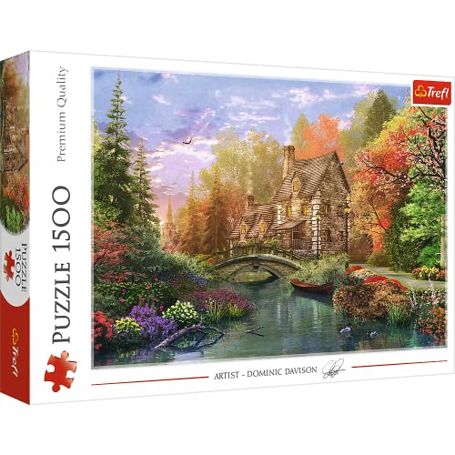 Trefl 26136 Haus 1500 Teile, Premium Quality, für Erwachsene und Kinder ab 12 Jahren Puzzle Das Häuschen am See, Farbig von Trefl