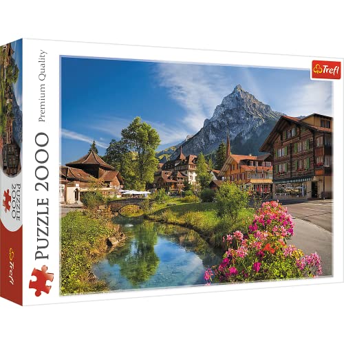 Trefl 27089 2000 Teile, Premium Quality, für Erwachsene und Kinder ab 12 Jahren Puzzle Die Alpen im Sommer, Farbig, Wasserfall Haifoss Island von Trefl