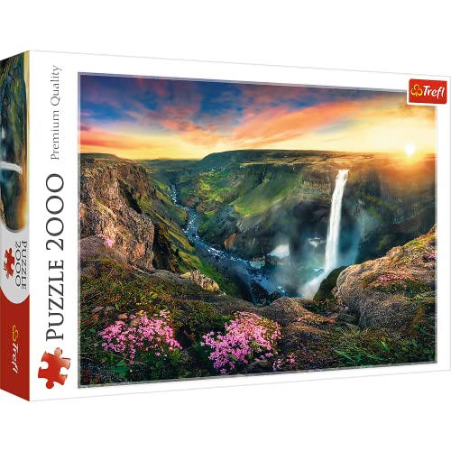 Trefl TR27091 Wasserfall Haifoss, Island 2000 Teile, Premium Quality, für Erwachsene und Kinder ab 12 Jahren Puzzle, Farbig, Lichter von Dubai von Trefl