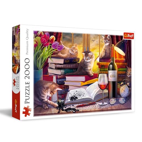 Trefl 27126 Katzenabend 2000 Elemente-DIY Tieren, Kreative Unterhaltung, Klassisches Puzzle für Erwachsene und Kinder ab 14 Jahren von Trefl