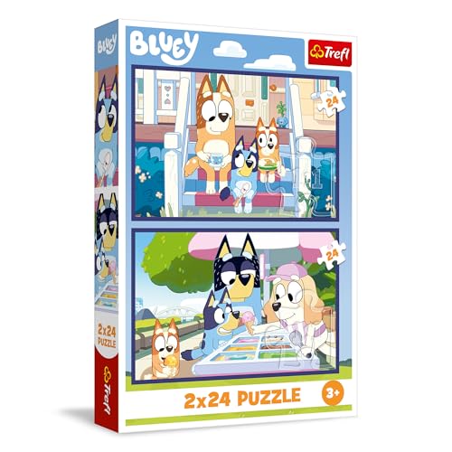 Trefl – 2in1 Puzzle: Bluey, Lustiger Bluey - 2 x 24 Teile, Set aus Zwei Puzzles für Kinder ab 3 Jahren Trefl – 2in1 Puzzle: Bluey, Lustiger Bluey - 2 x 24 Teile, Set aus Zwei Puzzles für Kinder ab 3 Jahren von Trefl