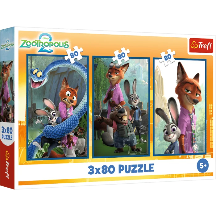 Trefl 3 Puzzles - Haustier-Ermittler - Disney Zootopia 2 80 Teile Puzzle Trefl-34897 von Trefl