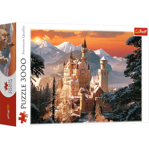 Trefl, Puzzle, Winterliches Neuschwanstein, Deutschland, 3000 Teile, Premium Quality, für Erwachsene und Kinder ab 15 Jahren von Trefl
