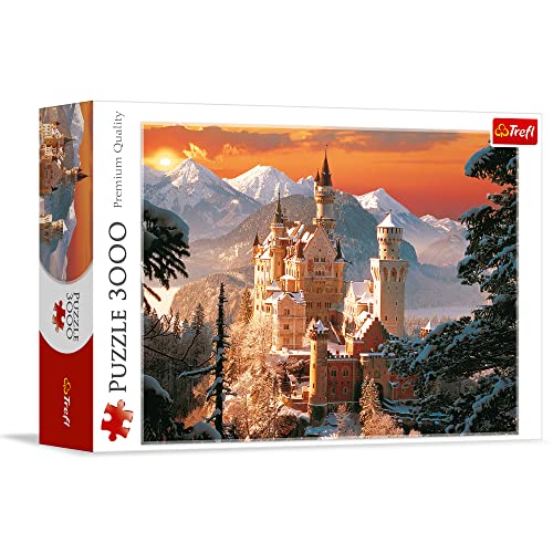 Trefl, Puzzle, Winterliches Neuschwanstein, Deutschland, 3000 Teile, Premium Quality, für Erwachsene und Kinder ab 15 Jahren von Trefl