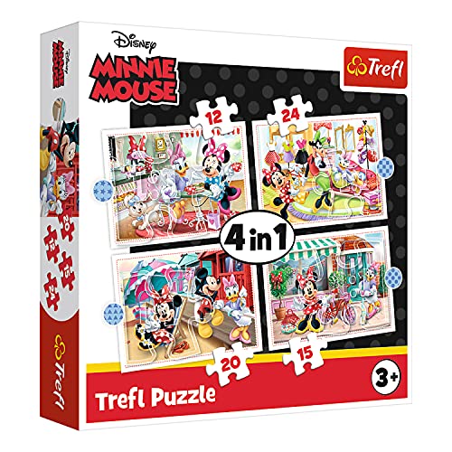 Trefl, Puzzle, Minnie mit Freunden, von 12 bis 24 Teilen, 4 Sets, für Kinder ab 3 Jahren, TR34355, mehrfarbig von Trefl