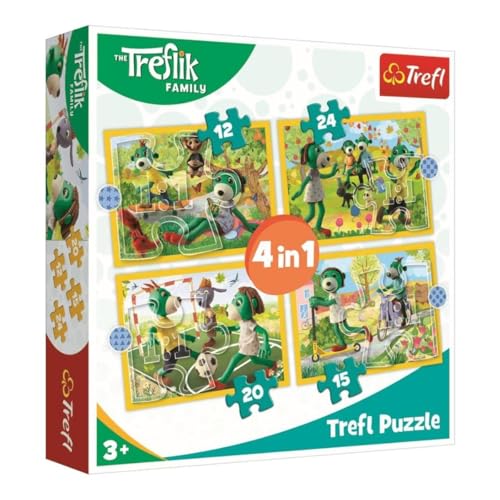 Trefl 34358 Zusammen Spielen, Familie Treflik von 12 bis 24 Teilen, 4 Sets, für Kinder ab 3 Jahren Puzzle von Trefl