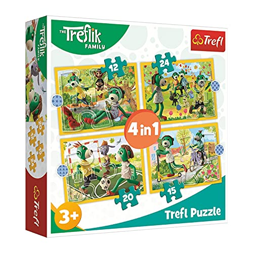 Trefl 34358 Zusammen Spielen, Familie Treflik von 12 bis 24 Teilen, 4 Sets, für Kinder ab 3 Jahren Puzzle von Trefl