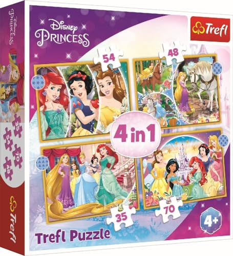 4 in 1 Puzzle 35, 48, 54, 70 Teile - Prinzessinnen von Trefl