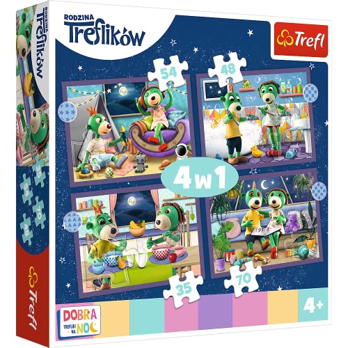 Trefl 34399 Schlafengehen, Familie Treflik von 35 bis 70 Teilen, 4 Sets, für Kinder ab 4 Jahren 4 in 1 Trefl 34399 Schlafengehen, Familie Treflik von 35 bis 70 Teilen, 4 Sets, für Kinder ab 4 Jahren 4 in 1 von Trefl