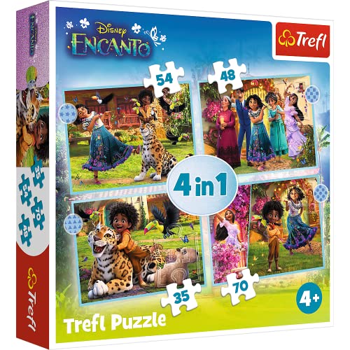 Trefl 34615 Unser magisches Encanto,4,in,1 35 bis 70 Elementen Puzzles mit Disney Märchenfiguren für Kinder ab 4 von Trefl