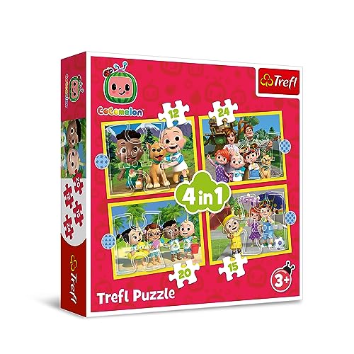 Trefl - Cocomelon Lernen Sie die Helden kennen - Puzzle 4in1, 4 Spiele, von 12 bis 24 Elemente - Unterschiedlicher Schwierigkeitsgrad, Buntes Puzzle mit Helden der Fernsehserie, für Kinder ab 3 Jahren Trefl - Cocomelon Lernen Sie die Helden kennen - Puzzle 4in1, 4 Spiele, von 12 bis 24 Elemente - Unterschiedlicher Schwierigkeitsgrad, Buntes Puzzle mit Helden der Fernsehserie, für Kinder ab 3 Jahren von Trefl