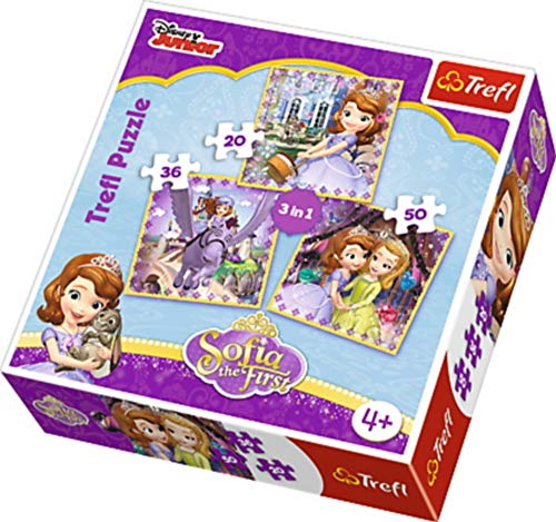 Trefl 34814 - Puzzle 3-in-1, Disney Sofia the First und ihre Freunde von Trefl