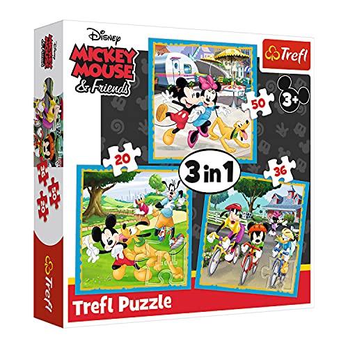 Trefl, 34846 Puzzle, Micky Maus mit Freunden, von 20 bis 50 Teilen, 3 Sets, Disney, für Kinder ab 3 Jahren von Trefl