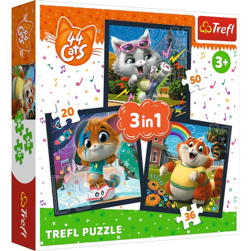 Tréfl - 44 Cats, Rencontrez des Chatons Mignons - Puzzle 3en1, 3 Puzzles, 20 à 50 éléments - Puzzles avec Personnages de Contes de fées 44 chats, Divertissement, pour les Enfants à Partir de 3 ans Tréfl - 44 Cats, Rencontrez des Chatons Mignons - Puzzle 3en1, 3 Puzzles, 20 à 50 éléments - Puzzles avec Personnages de Contes de fées 44 chats, Divertissement, pour les Enfants à Partir de 3 ans von Trefl