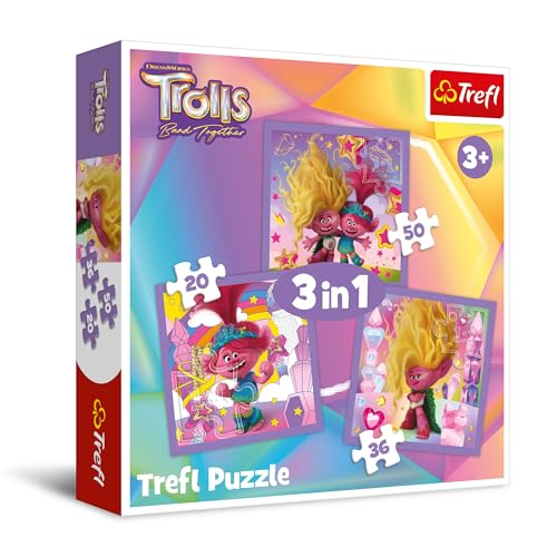 Trefl 34870 Trolls Band Together, Lernen Sie die Lustigen Trolle kennen Kinderpuzzle, Mehrfarbig von Trefl